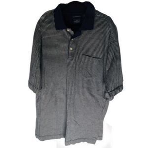 Dockers Golf Mens Polo Shirt 100% Mercerized Cotton Sz XL Black Geometric Print